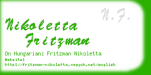 nikoletta fritzman business card